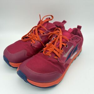 Altra Lone Peak 7 Women’s Trail Running Shoes Red Pink Zero Drop Vibram 8.5